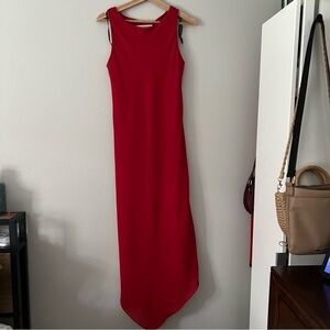 Jessica Howard Sleeveless Maxi dress handkerchief asymmetrical red size 10